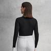 FILA Golf Series Trendy Fashion Simple Casual Sports Training Golf Versatile Slim Fit Long Sleeve Polo Shirt Women tops Deep-Black A11W615214FBK