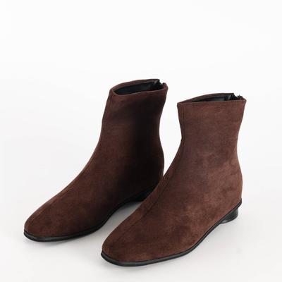 Buty Damskie Botki Damskie Rekreacyjne Nowoczesne Botki Damskie Szycie Kwadratowy Nosek Niski Obcas Zamek z Tyłu Buty Damskie Mujer