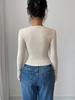 Women's European & American Style Slim Fit Solid Color Knit Base Layer Top - Autumn & Winter Collection