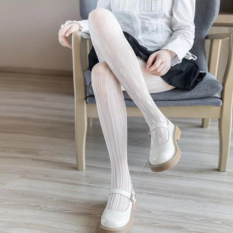Skull Fishnet Stocking Women's Hollow Garter Bat Gothic Dark Mesh Leggings Lolita JK Tights Halloween Cosplay Pantyhose