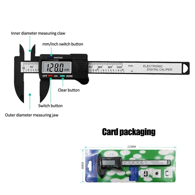 Carbon Fibre Vernier Calipers 0-150mm Accuracy 0.1 Electronic Digital Caliper Plastic Gauge Micrometer Ruler Measuring Tools