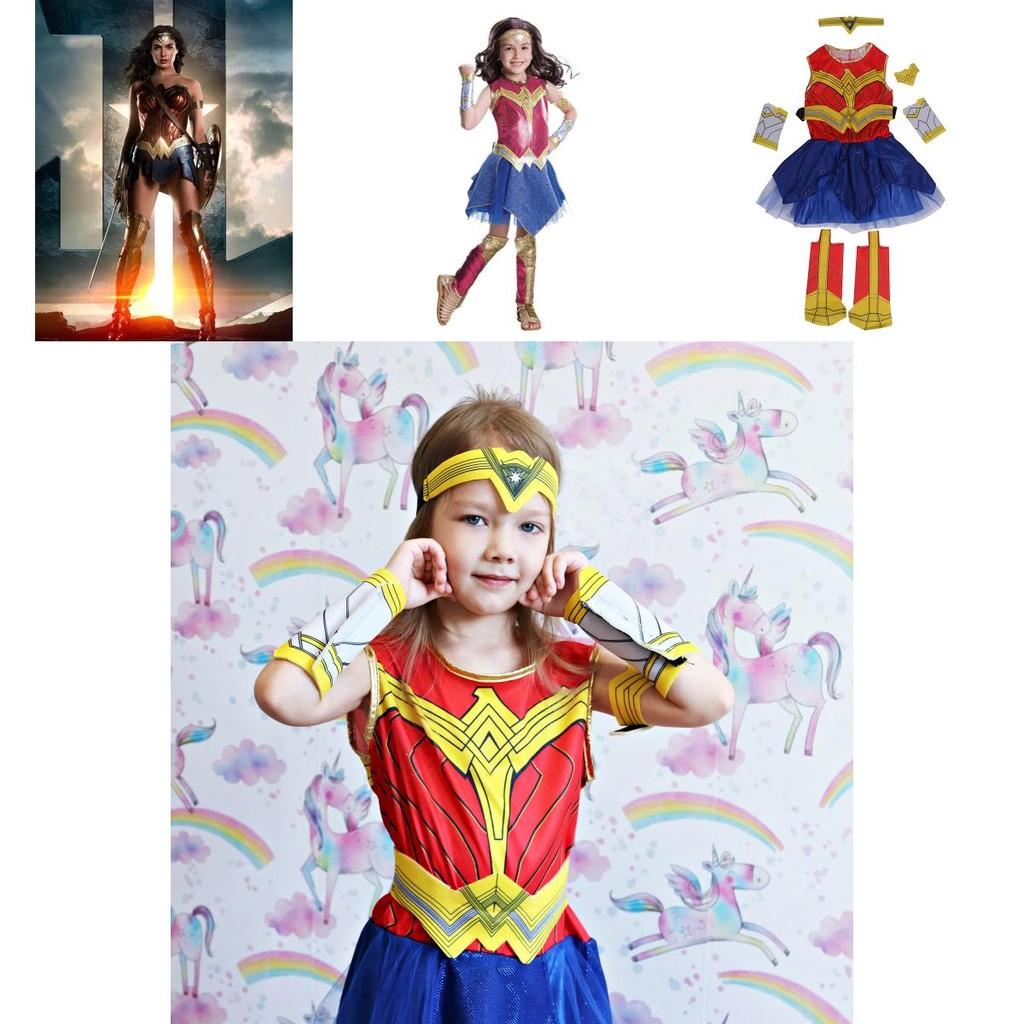 Wonder Woman Cosplay Costume For Kids Halloween And Party Suit For Girls