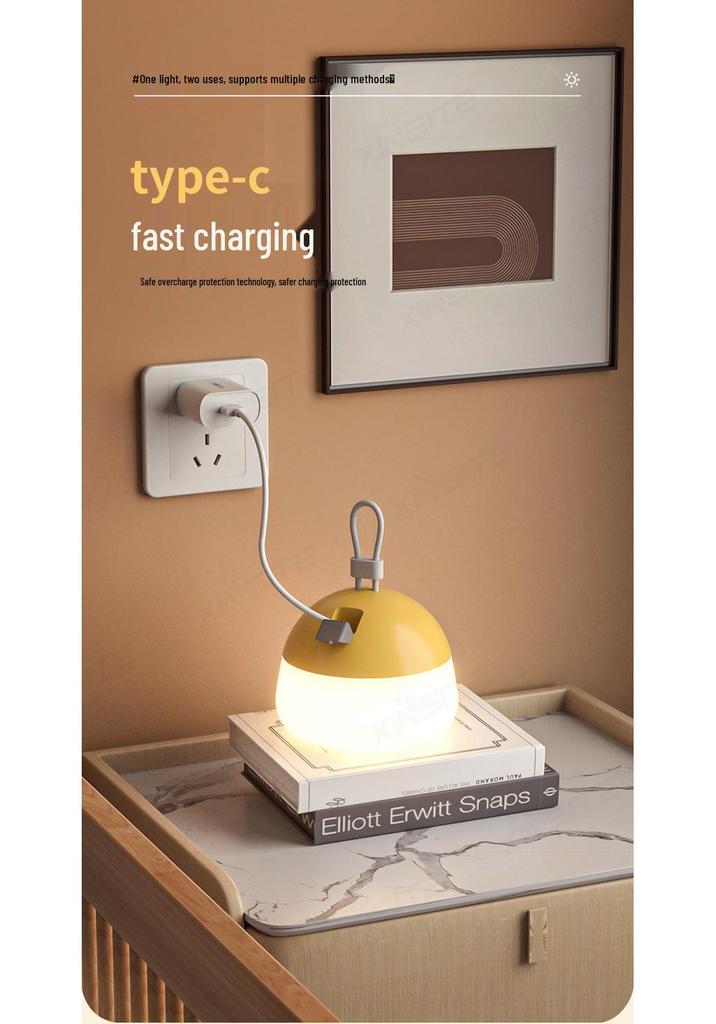 Portable Silicone Rechargeable Camping Light Strip with White & Yellow Ambiance and Long Battery Life