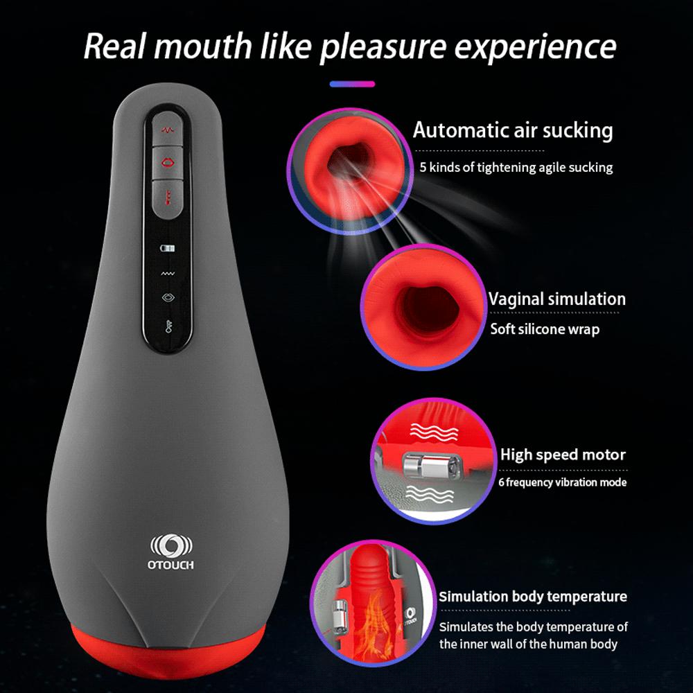 Otouch Airturn Männliche Saugen Masturbatoren Muschi Vagina Vibrator Heizung Mund Blasen Masturbation Sex Spielzeug für Männer Erwachsene 18