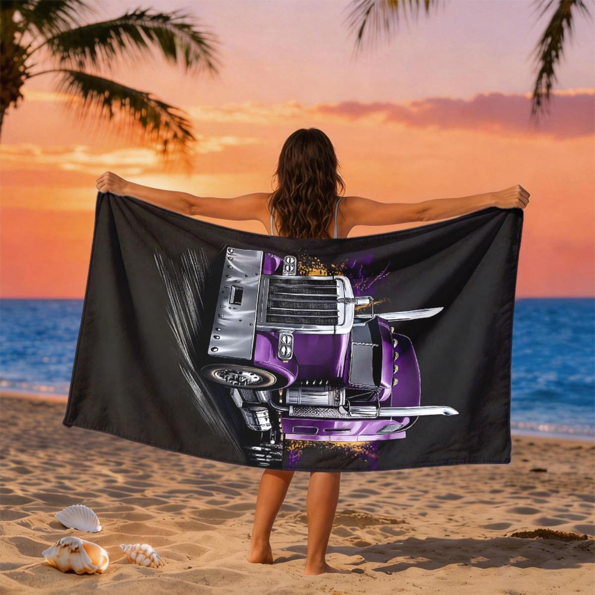 

American heavy-duty long-head truck polyester microfiber beach towel is highly absorbent suitable for swimming and beach outings W30*H60(CM)