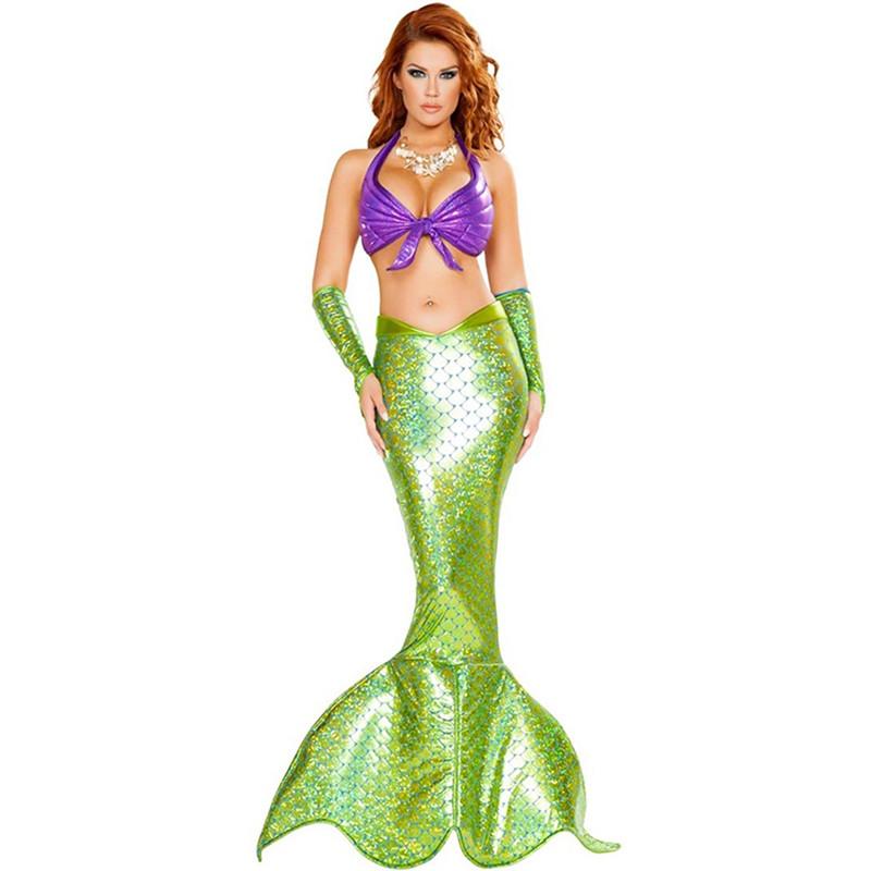 Captivating Floor Length Women Mermaid Costume Cosplay For Halloween And Parties