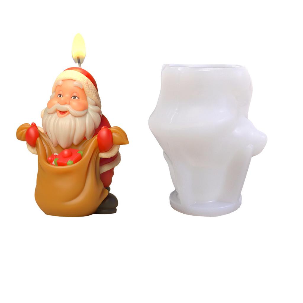 Santa Claus Candle Molds Handmade Castings Molds Christmas Silicone Moulds Epoxy Resin Molds Plasters Molds