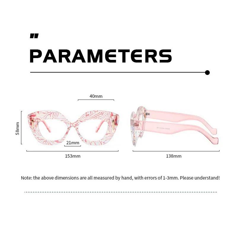 Men's and Women's New Anti-blue Light Cat-eye Reading Glasses Fashion Printing Frame High-definition Presbyopia Glasses +3.5+4.0