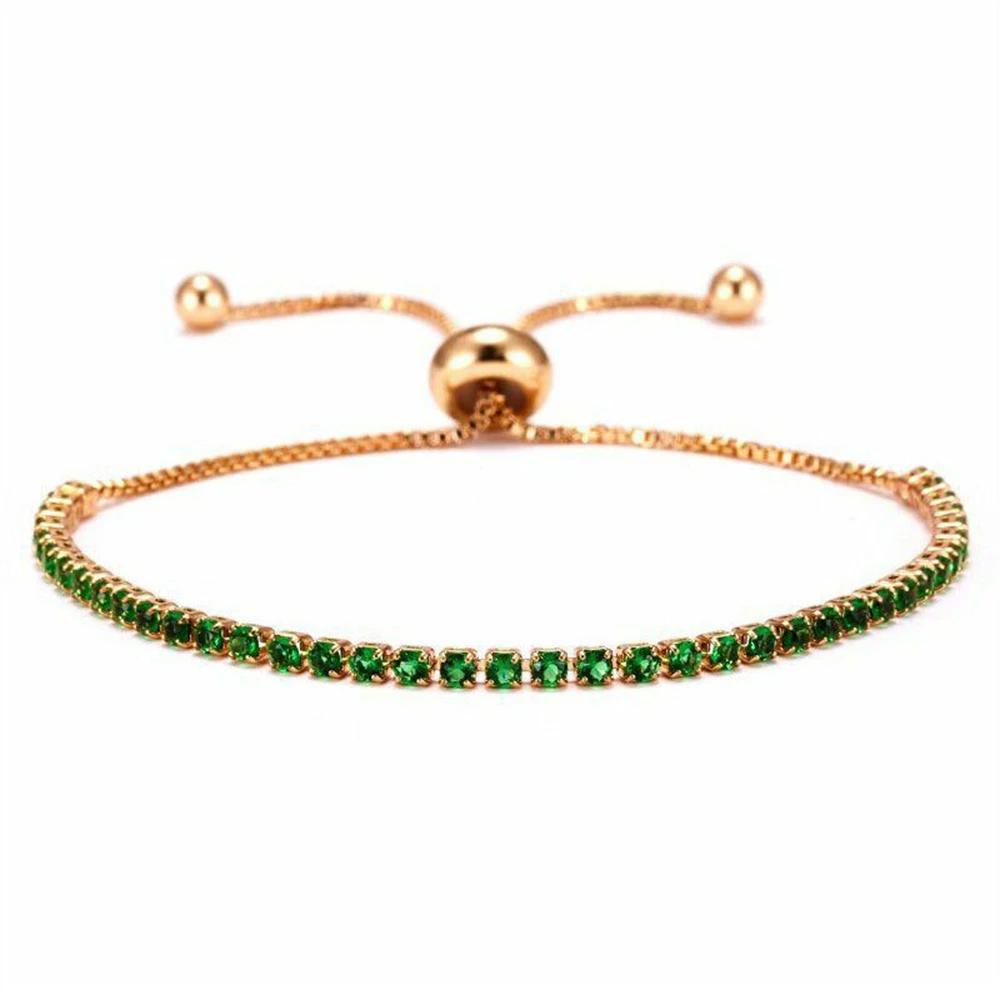 Shiny Rhinestone Metal Bracelet for Women Colorful Thin Adjustable Bangles Wedding Party Summer Beach Jewelry Accessories Gift