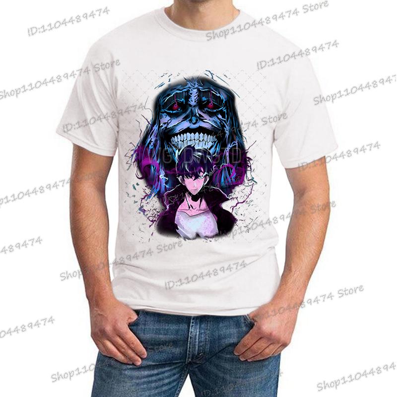 

Японское Аниме Поднятие Уровня в Одиночку Мужская Футболка Сун Джин-у Статуя Бога Мультяшные Графические Футболки Харадзюку Короткий Рукав Высококачественная Футболка S