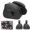 1 Pair Motorcycle Universal Black Faux Leather Saddlebags Side Luggage Saddle Bags for Honda for SUZUKI Yamaha Cafe Racer Bobber