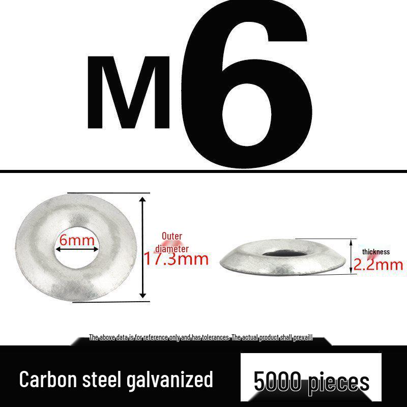 Galvanized Bowl-Shaped Fish Eye Washer for Self-Tapping and Drywall Screws (M4/M5/M6)