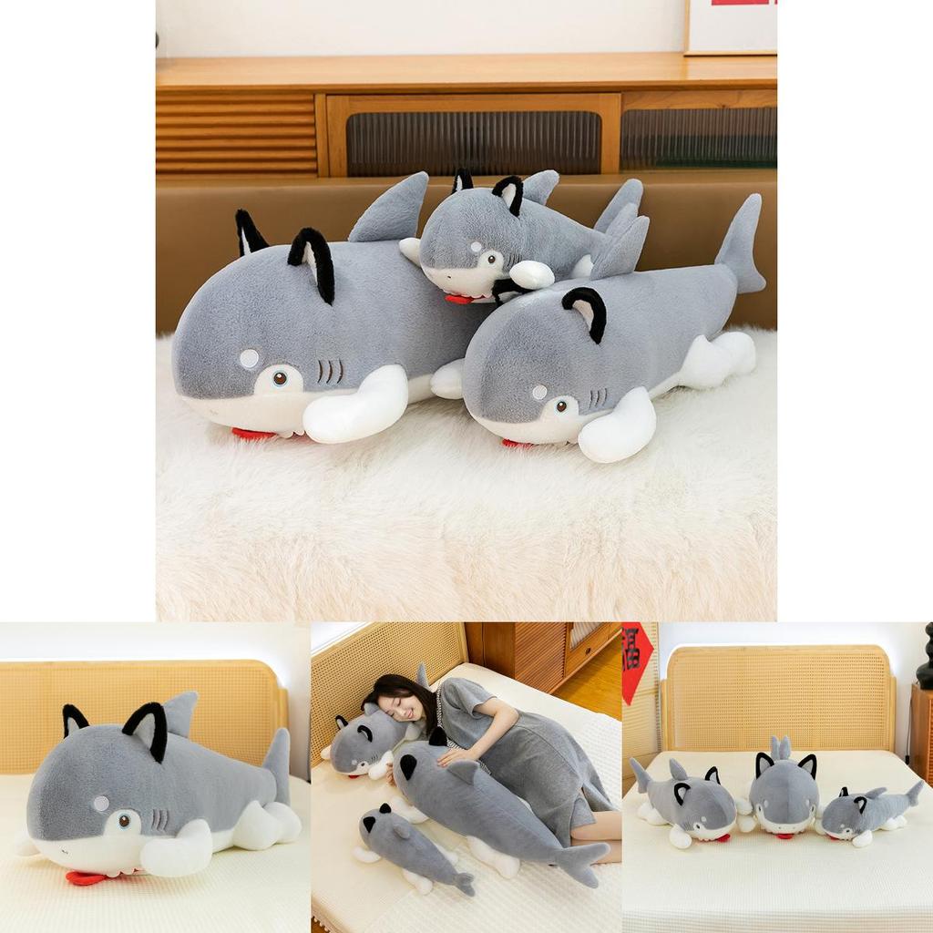 Creative Shark Dog Plush Toy With Soft Pp Cotton Filling For Kids Sleep Pillow Gift