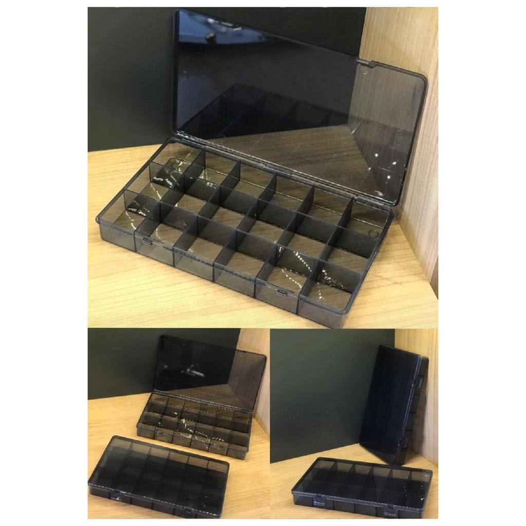 Smoked 2 Pieces 18 Compartments Necklace Ring Jewelry Box With Lid Sewing Box Organizer Organizer Box