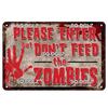 Zombie Dog Metal Sign Vintage Warning Plaque Wall Decor Man Cave Gift