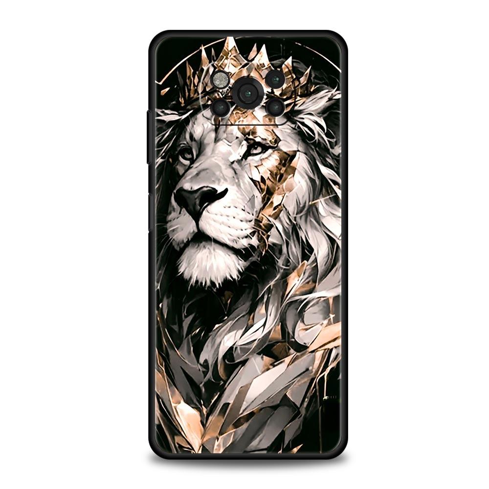Cross Pattern Bicolor Lion Phone Case for Xiaomi Poco F7 F6 F5 F4 F3 X6 X5 X4 X3 NFC F7 Ultra M4 C51 C55 GT 5G Soft TPU Cover