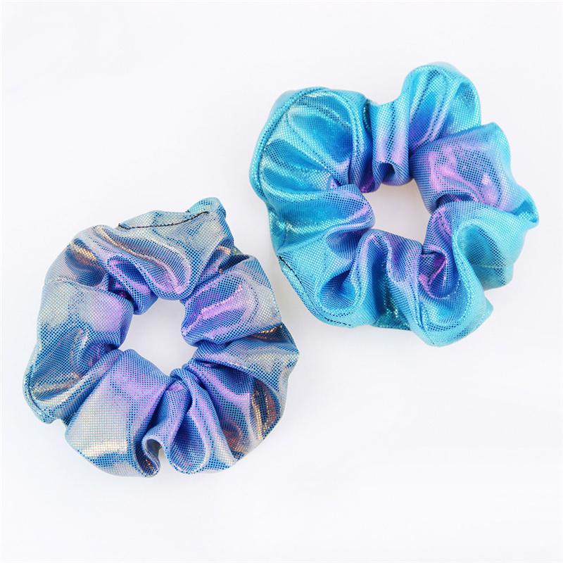 10pcs/lot Shiny Gradient Rainbow Scrunchy for Women Ponytail Holder Hair Ties Elastic Hair Bands Lady Girls Hair Scrunchies