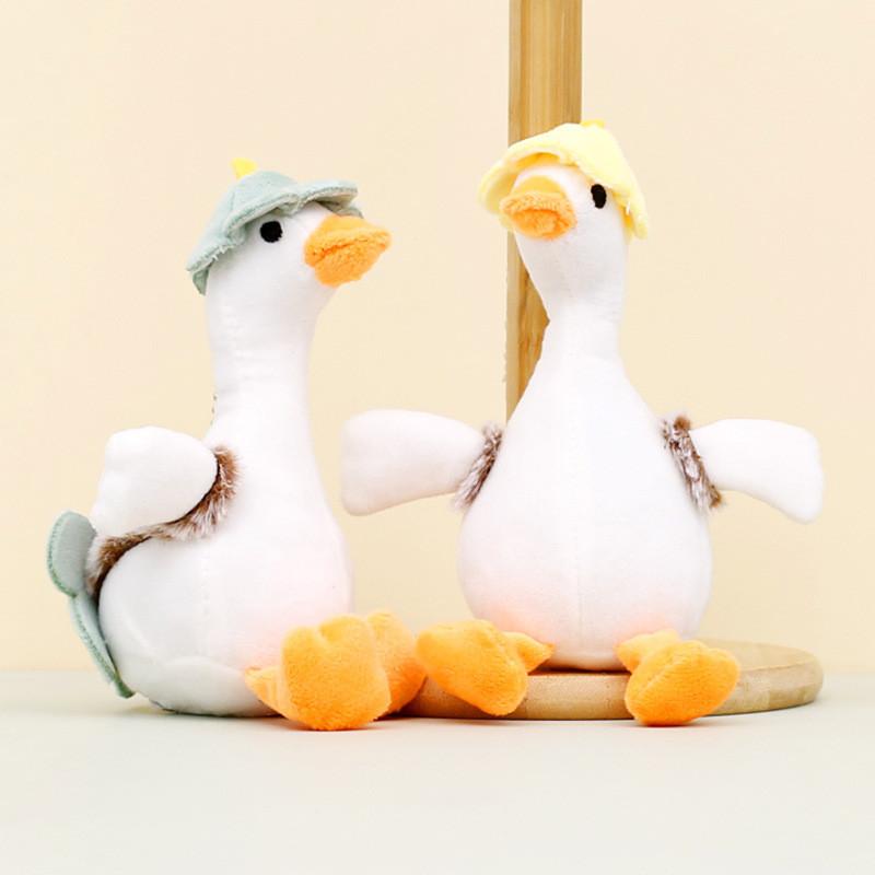 Porte-clés Peluche Mignonne Oie Blanche Poupée Canard Dessin Animé Accessoire Sac à Dos