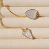 Gold-Plated Shell Heart Pendant Necklace - Elegant High-End Collarbone Chain