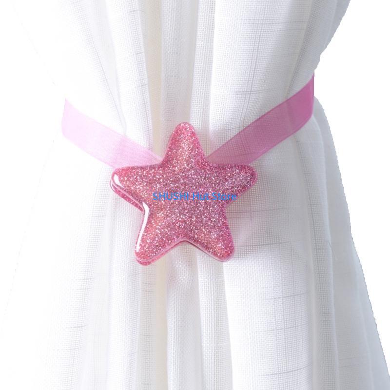 Curtain Tieback with Magnet Decorative Ribbon Holdback Weave Holder for Window D57B