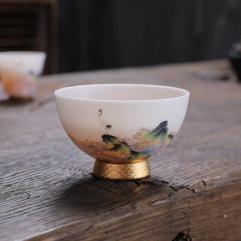 Cha Xun Dehua White Porcelain High-Footed Teacup