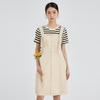 Faux Two-Piece Patchwork Short-Sleeve Casual Dress