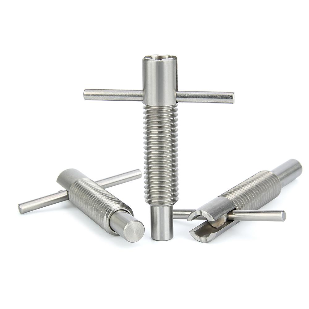 T-Handle Retractable Stainless Steel Self-Locking Spring Pins Indexing Plungers M6/M8/M10/M12/M16 Coarse Thread