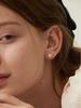 Noonoo Fingers [S925Post] Heart Crush Earrings (2 Colors) White Gold Rose Gold