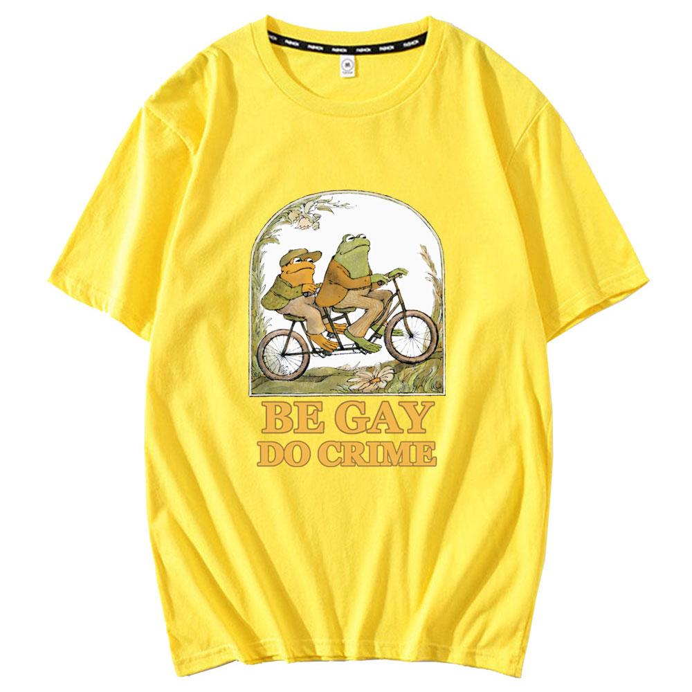 

Harajuku Print Ride Bike Frog T-shirt Men Spring Summer Short Sleeve Female Black Basic Street Clothing Male Casual Loose Tshirt XXXL
