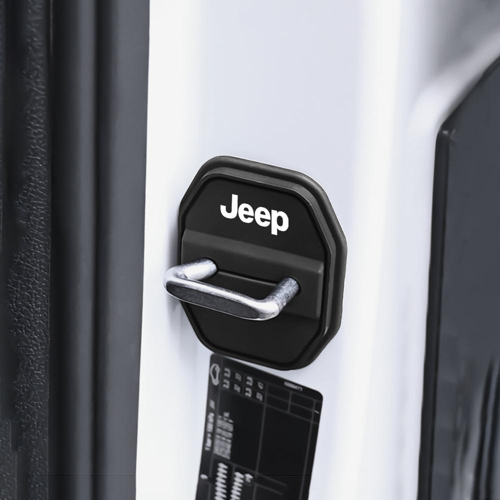 Car Silicone Door Lock Cover Protective Cap For Jeep Renegade Compass Wrangler JK Grand Cherokee Rubicon Gladiator Accessories