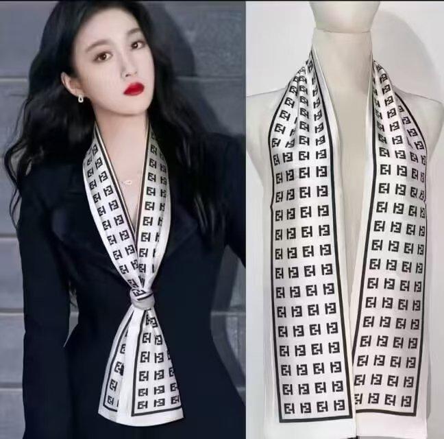 Big Brand Double-sided Printed Long Headband Silk Scarf Hin Scarf Ribbon Tie Bag Decoration Suit Scarf Waist Belt Multi Function