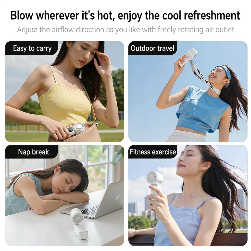3-in-1 Portable Cooling Fan 16,000 RPM 100-Speed Touch Control & LED Display Turbo Cooling Fan