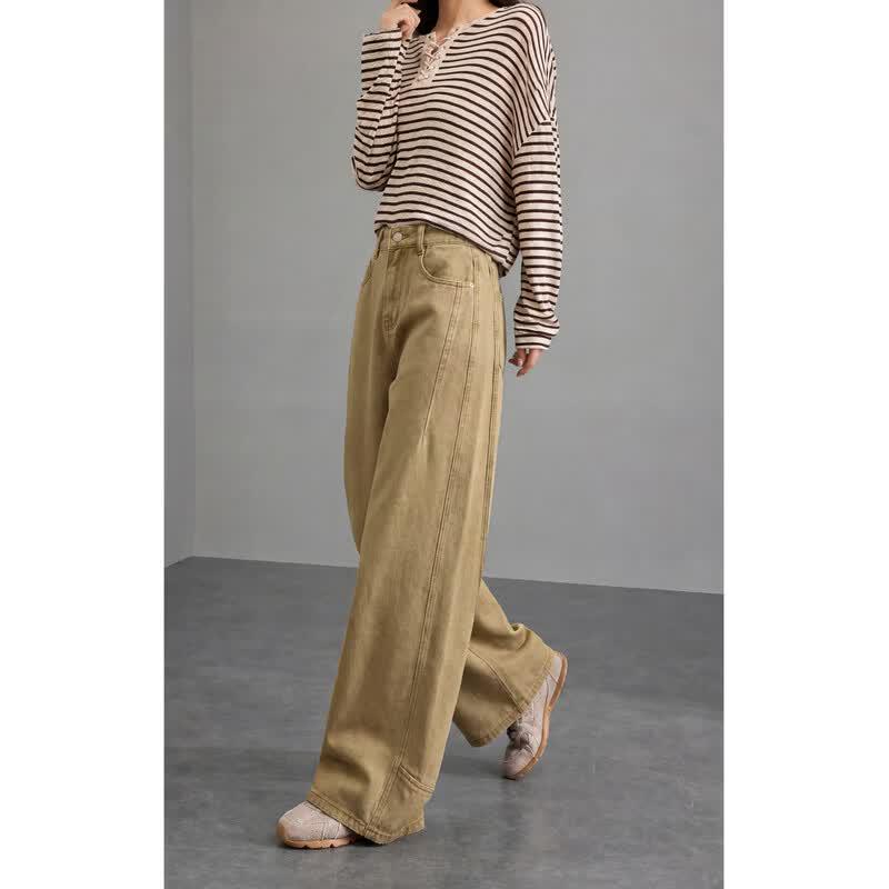 TonLion Women's Relaxed Fit Wide-Leg High-Waist Jeans