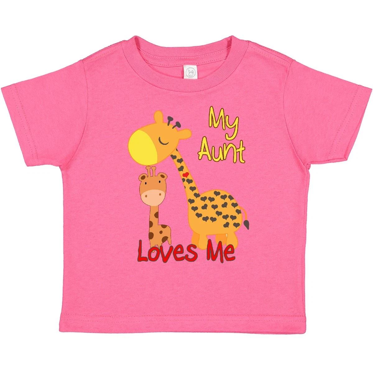 Inktastic My Aunt Loves Me Giraffe Toddler T-Shirt Cute Adorable Child Kid 120