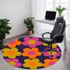 1PC Flower Pattern Office Round Area Rug, Mat Suitable For Office, Under Office Chairs Bedroom Living Room Home Decor, Room Deco