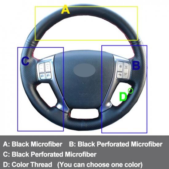 Hand Sewing Wrap Car Steering Wheel Cover For Hyundai VeraCruz IX55 2007- 2012