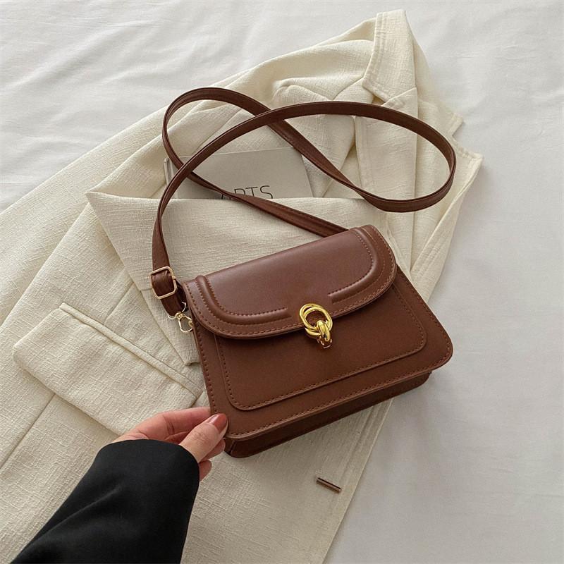 Trendy Street Style Small Square Pu Crossbody Bag For Women With Lock Closure