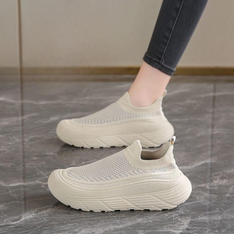 Women's Mesh Breathable Shoes Slip on High Platform Ladies Footwear Spring Autumn Y2k Fashion Walking Designer Luxury Light 39