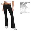 Women Pants Mid-rise Elastic Waist Adjustable Side Drawstring Long Trousers Solid Color Skinny Flared Pants Daily Wear