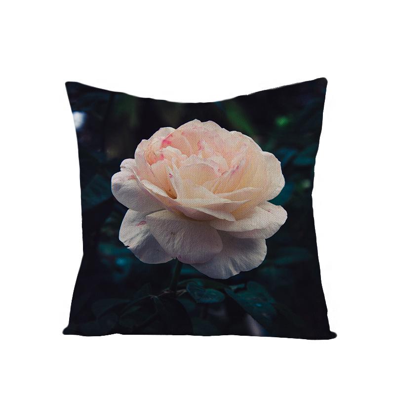 Modern Simple 3D Flower Polyester Pillow Cover for Home New Chinese Style Pillow Sofa Car Cushion Cover