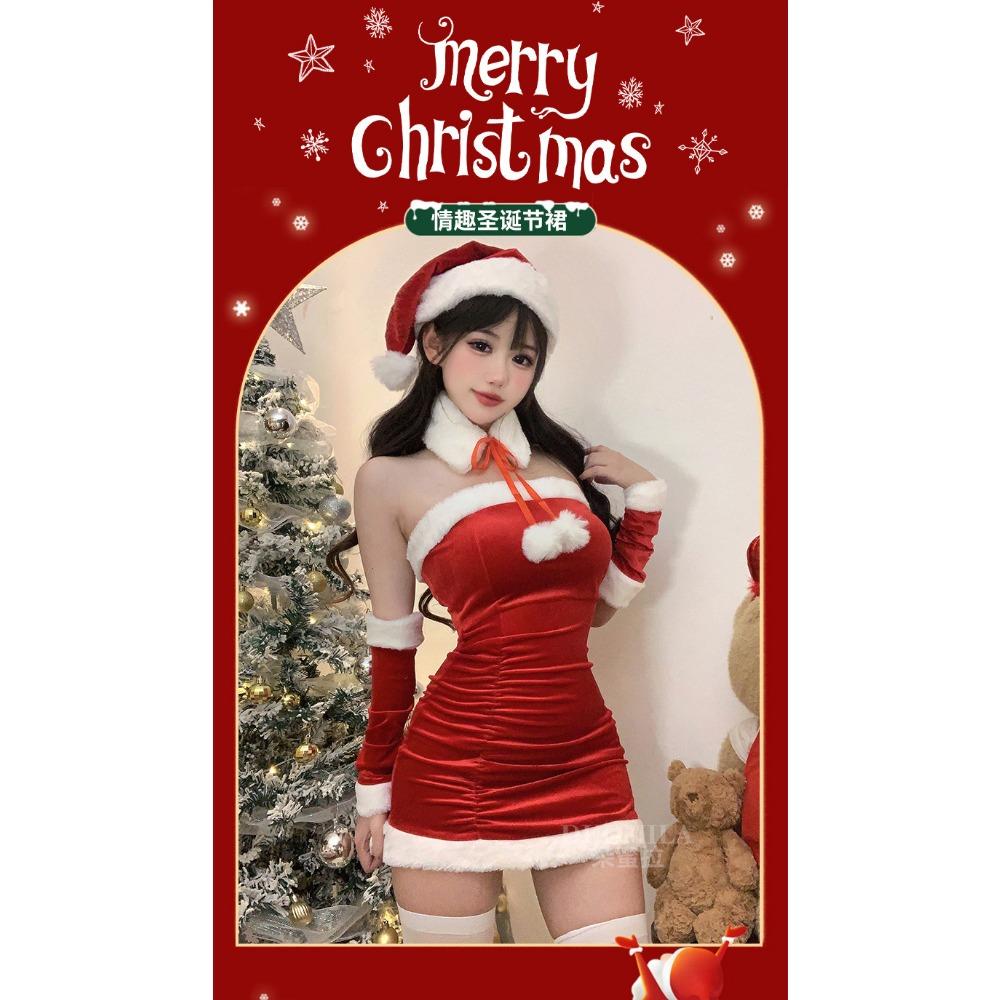 Domila Velvet Christmas Sexy Bunny Cosplay Internet Celebrity Shawl New Year's Robe Stage Performance Suit