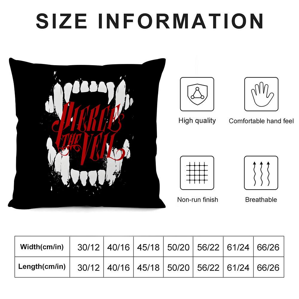 P-Pierce The V-Veil Band Cushion Cover Pillowcase Ultra Soft Skin Friendly Fabric Cloud Like Comfort & Concealed Zipper