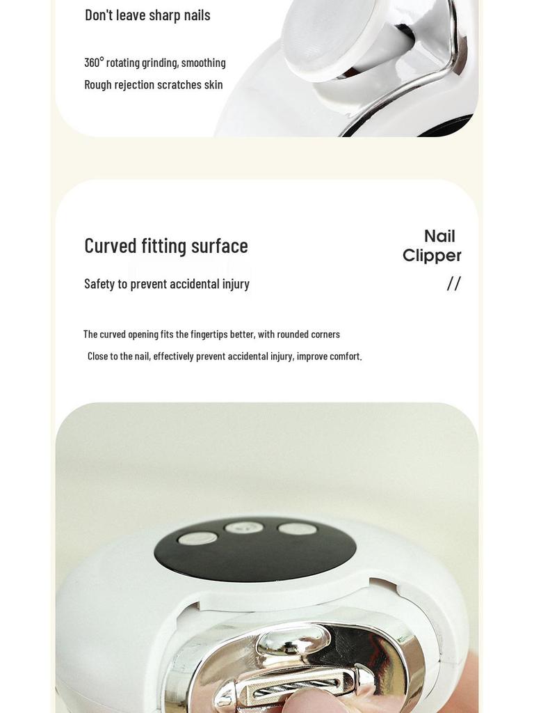 Przenośne Elektryczne Obcinaczki do Paznokci z Funkcją Zapobiegającą Przycięciu i Szlifierką dla Dzieci i Dorosłych