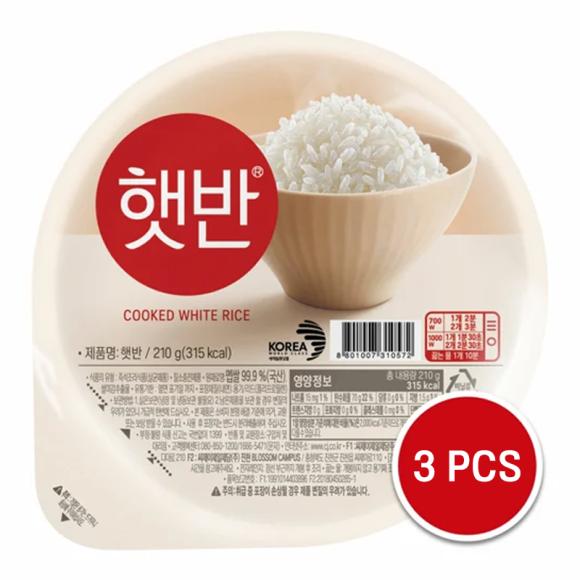 Riz blanc instantané CJ Hetban, taille originale, 210 g (2 possibilités)