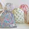 1pcs Forest Style Handmade Floral Cotton Drawstring Bag Vintage Storage Pouch for Underwear Travel Organizer Pouch