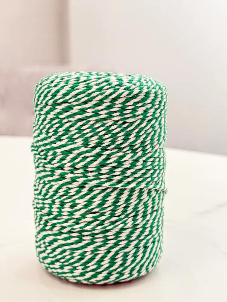 

2mm 100m Christmas DIY Two-tone Cotton Ribbon For Birthday Gift Boxes And Tags