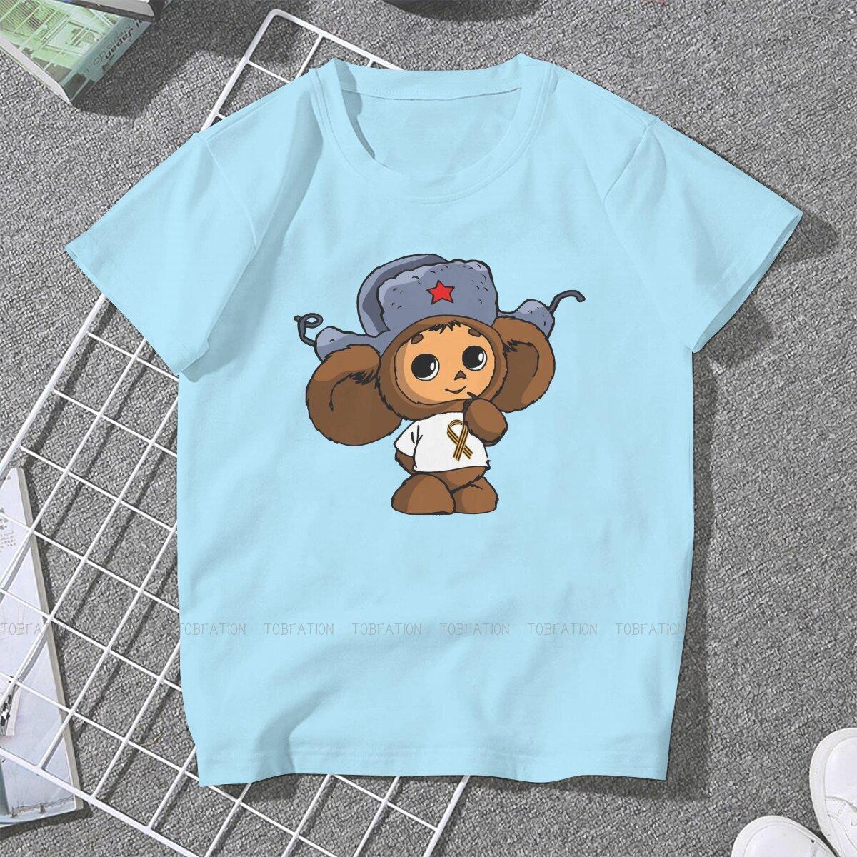 ZX USSR Women Tshirts Cheburashka Cute Soviet Russian Cartoon Gothic Vintage Female Clothing Oversized Cotton Graphic Clothes S