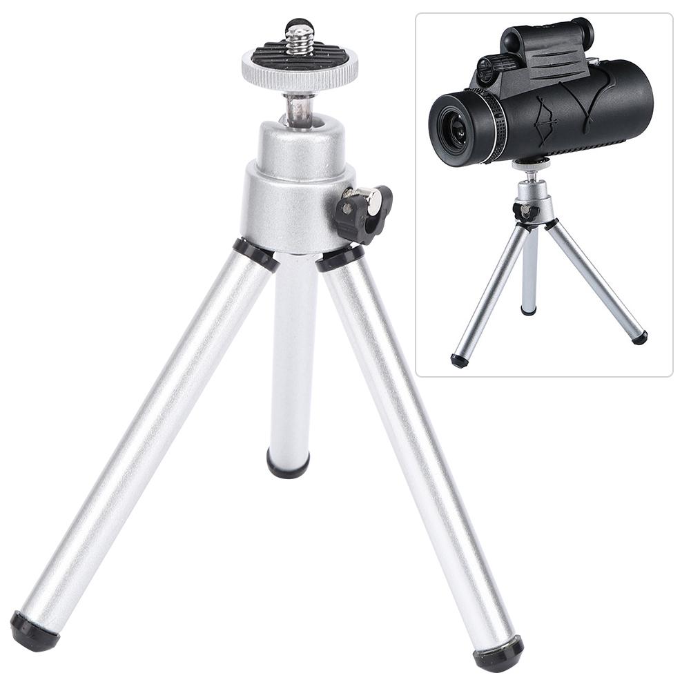 3PCS Aluminium Alloy Silver Stoving Varnish Mini Anti Shake Telescope Tripod