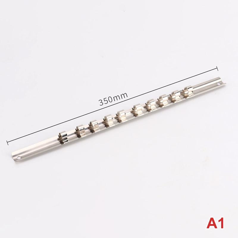 3/8 Inch Socket Storage Rack Stainless Steel With 8/10/11 Clips Socket Storage Rack For Storing Loose Socket Rail
