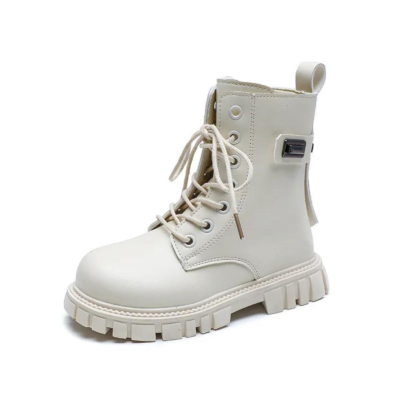 Girls' Shoes Short Boots Autumn British Leather Ankle Boots for Girls Soft Sole Girl's Boot Non Slip Kid Shoes